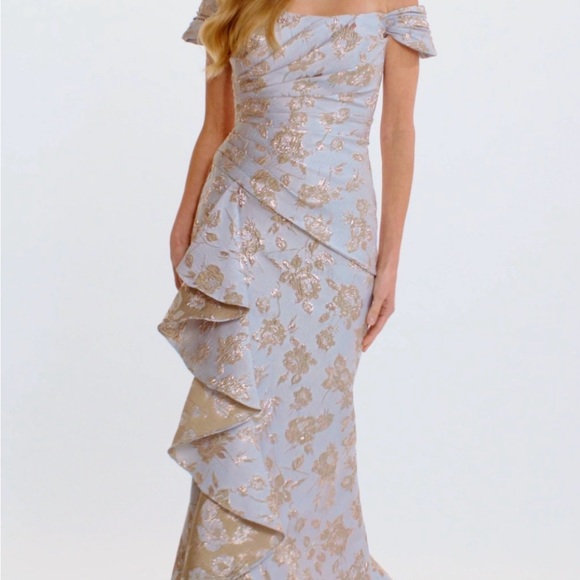 Montage by Mon Cheri M905 Brocade Floral Gown - Picture 4 of 8